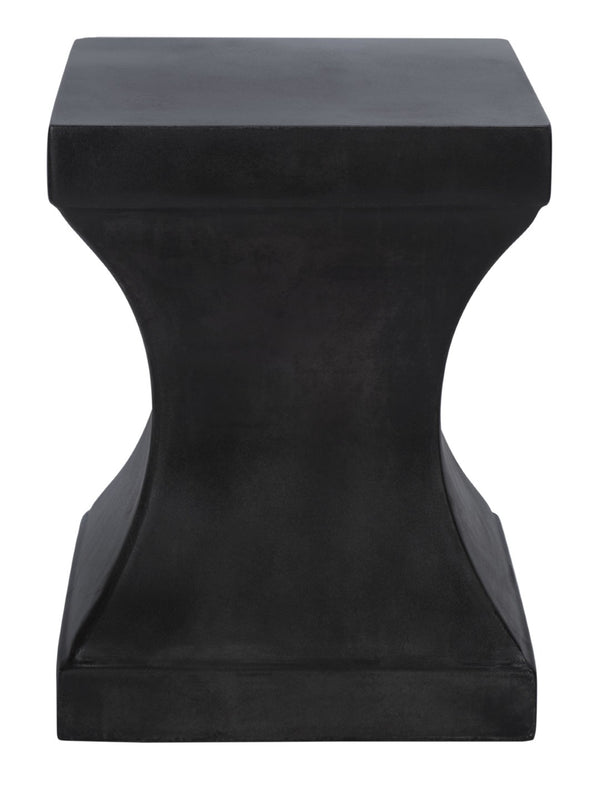 Safavieh CURBY Concrete Accent Stool - Stylish Industrial Chic for Indoor & Outdoor Spaces, Versatile Design Black VNN1002C