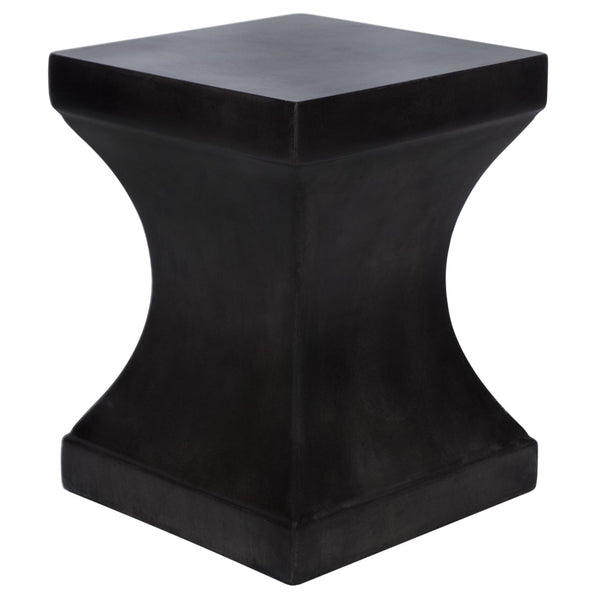 Safavieh CURBY Concrete Accent Stool - Stylish Industrial Chic for Indoor & Outdoor Spaces, Versatile Design Black VNN1002C
