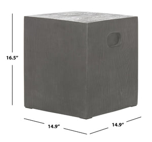 Safavieh CUBE Concrete Accent Stool - Modern Sculptural Design for Indoor & Outdoor Spaces, Versatile Use Dark Grey VNN1003A