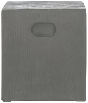 Safavieh CUBE Concrete Accent Stool - Modern Sculptural Design for Indoor & Outdoor Spaces, Versatile Use Dark Grey VNN1003A