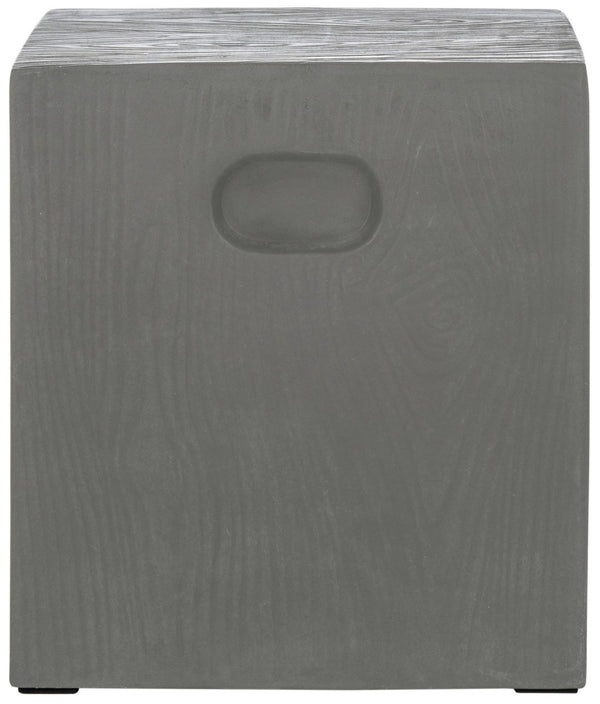 Safavieh CUBE Concrete Accent Stool - Modern Sculptural Design for Indoor & Outdoor Spaces, Versatile Use Dark Grey VNN1003A