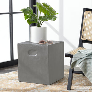 Safavieh CUBE Concrete Accent Stool - Modern Sculptural Design for Indoor & Outdoor Spaces, Versatile Use Dark Grey VNN1003A
