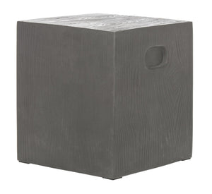 Safavieh CUBE Concrete Accent Stool - Modern Sculptural Design for Indoor & Outdoor Spaces, Versatile Use Dark Grey VNN1003A