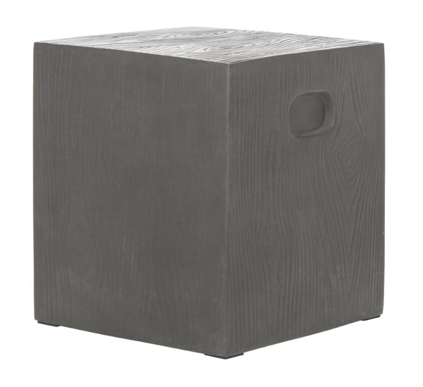 Safavieh CUBE Concrete Accent Stool - Modern Sculptural Design for Indoor & Outdoor Spaces, Versatile Use Dark Grey VNN1003A