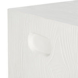 Safavieh CUBE Concrete Accent Stool - Modern Sculptural Design for Indoor & Outdoor Spaces, Versatile Use Ivory VNN1003B