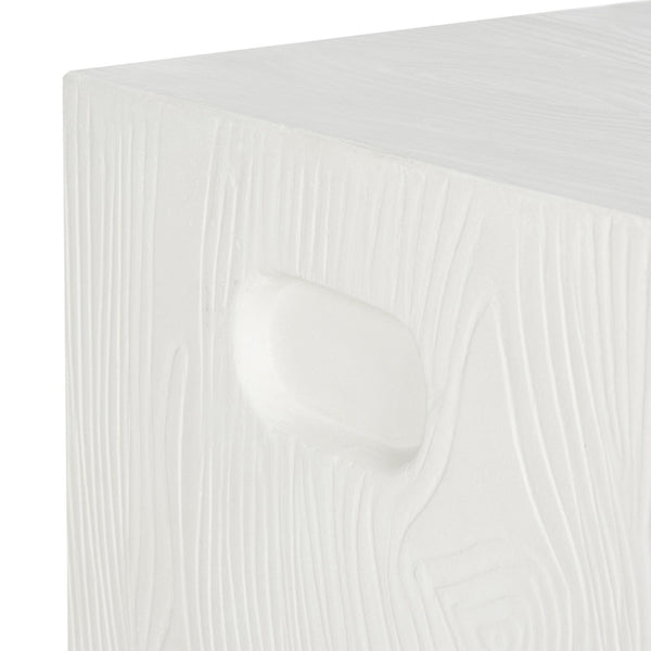 Safavieh CUBE Concrete Accent Stool - Modern Sculptural Design for Indoor & Outdoor Spaces, Versatile Use Ivory VNN1003B