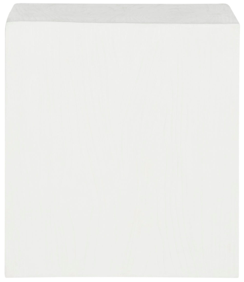 Safavieh CUBE Concrete Accent Stool - Modern Sculptural Design for Indoor & Outdoor Spaces, Versatile Use Ivory VNN1003B