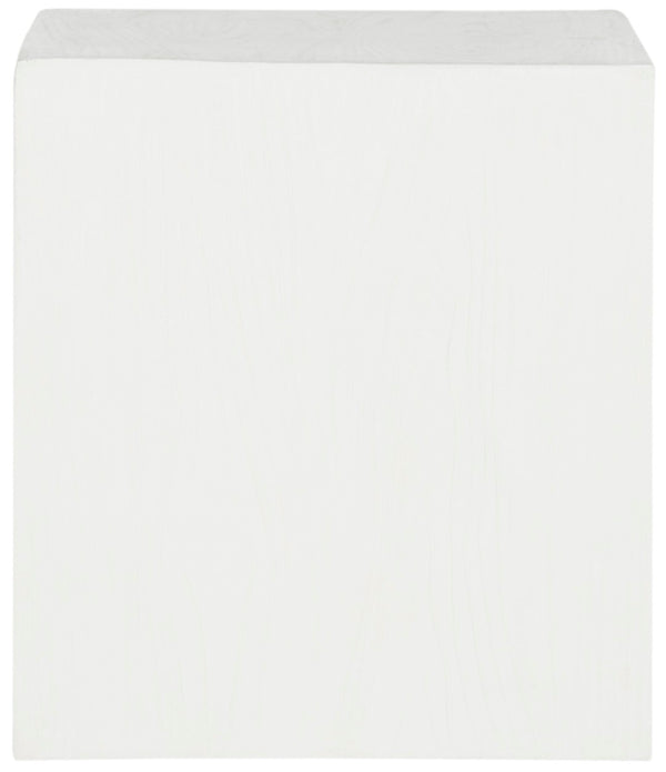 Safavieh CUBE Concrete Accent Stool - Modern Sculptural Design for Indoor & Outdoor Spaces, Versatile Use Ivory VNN1003B
