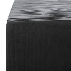 Safavieh CUBE Concrete Accent Stool - Modern Sculptural Design for Indoor & Outdoor Spaces, Versatile Use Black VNN1003C