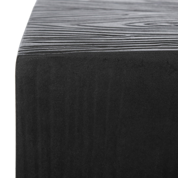 Safavieh CUBE Concrete Accent Stool - Modern Sculptural Design for Indoor & Outdoor Spaces, Versatile Use Black VNN1003C