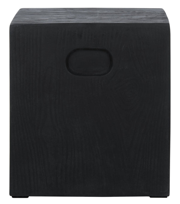 Safavieh CUBE Concrete Accent Stool - Modern Sculptural Design for Indoor & Outdoor Spaces, Versatile Use Black VNN1003C