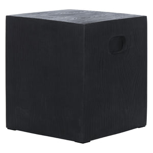 Safavieh CUBE Concrete Accent Stool - Modern Sculptural Design for Indoor & Outdoor Spaces, Versatile Use Black VNN1003C