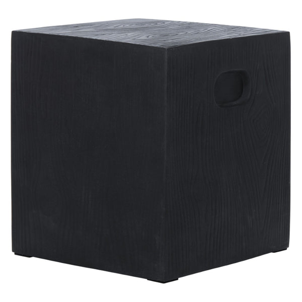 Safavieh CUBE Concrete Accent Stool - Modern Sculptural Design for Indoor & Outdoor Spaces, Versatile Use Black VNN1003C