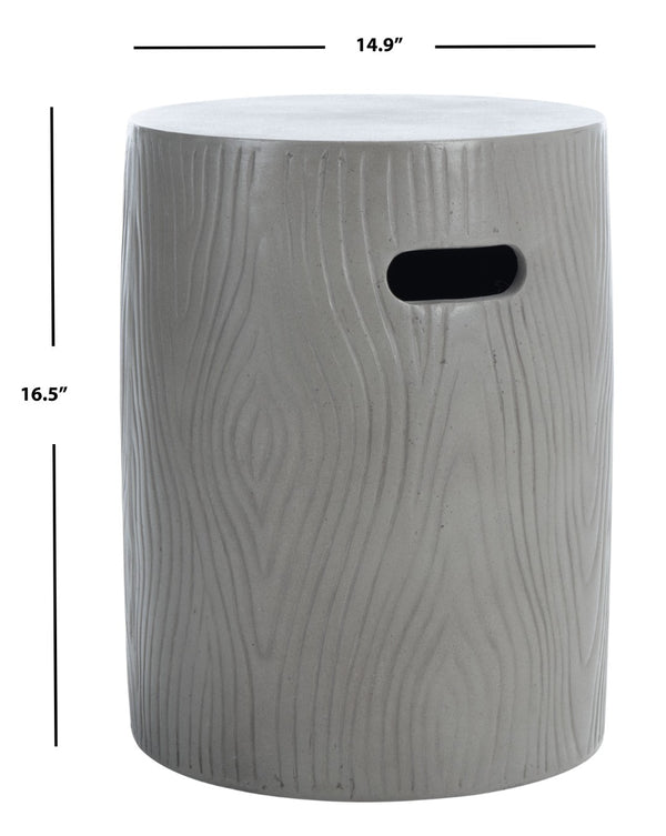 Safavieh TRUNK Concrete Accent Stool - Sculptural Modern Design for Indoor & Outdoor Versatility and Style Dark Grey VNN1004A