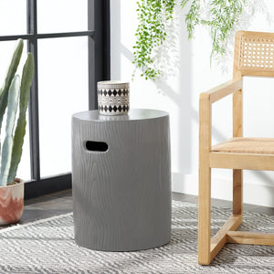Safavieh TRUNK Concrete Accent Stool - Sculptural Modern Design for Indoor & Outdoor Versatility and Style Dark Grey VNN1004A
