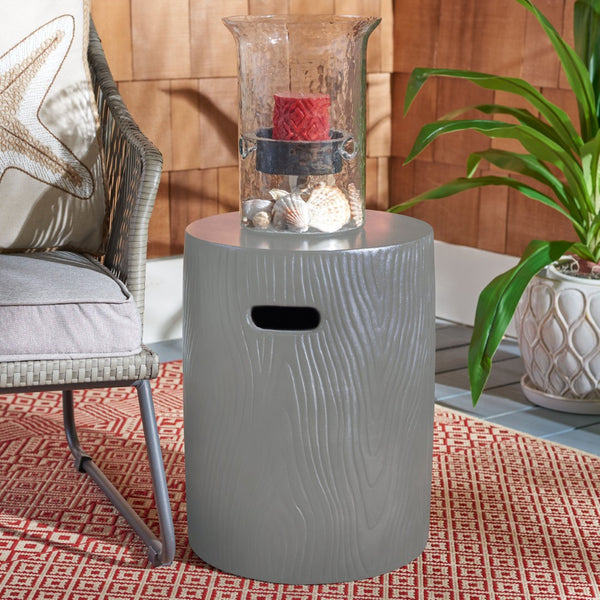 Safavieh TRUNK Concrete Accent Stool - Sculptural Modern Design for Indoor & Outdoor Versatility and Style Dark Grey VNN1004A