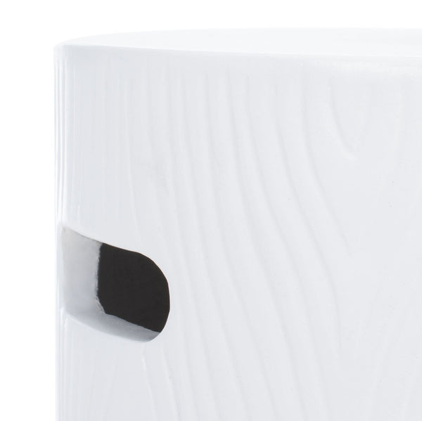 Safavieh TRUNK Concrete Accent Stool - Sculptural Modern Design for Indoor & Outdoor Versatility and Style Ivory VNN1004B