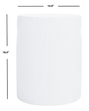 Safavieh TRUNK Concrete Accent Stool - Sculptural Modern Design for Indoor & Outdoor Versatility and Style Ivory VNN1004B