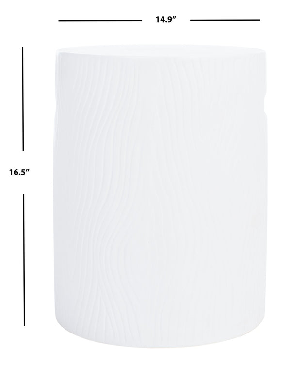 Safavieh TRUNK Concrete Accent Stool - Sculptural Modern Design for Indoor & Outdoor Versatility and Style Ivory VNN1004B