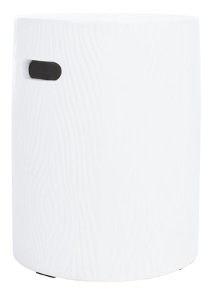 Safavieh TRUNK Concrete Accent Stool - Sculptural Modern Design for Indoor & Outdoor Versatility and Style Ivory VNN1004B