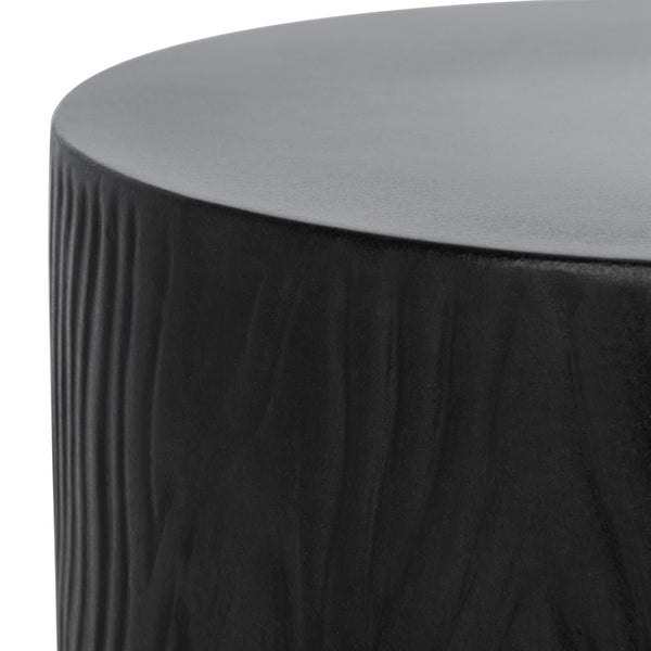 Safavieh TRUNK Concrete Accent Stool - Sculptural Modern Design for Indoor & Outdoor Versatility and Style Black VNN1004C