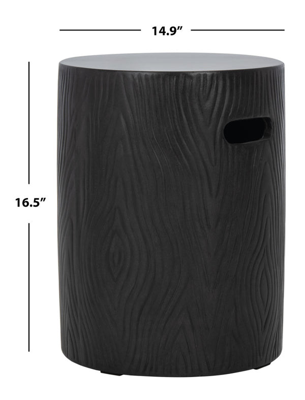 Safavieh TRUNK Concrete Accent Stool - Sculptural Modern Design for Indoor & Outdoor Versatility and Style Black VNN1004C