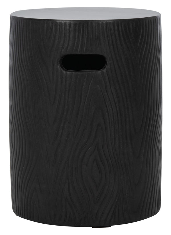 Safavieh TRUNK Concrete Accent Stool - Sculptural Modern Design for Indoor & Outdoor Versatility and Style Black VNN1004C