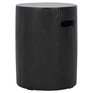 Safavieh TRUNK Concrete Accent Stool - Sculptural Modern Design for Indoor & Outdoor Versatility and Style Black VNN1004C