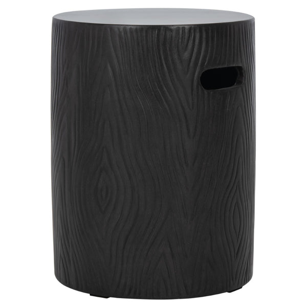 Safavieh TRUNK Concrete Accent Stool - Sculptural Modern Design for Indoor & Outdoor Versatility and Style Black VNN1004C