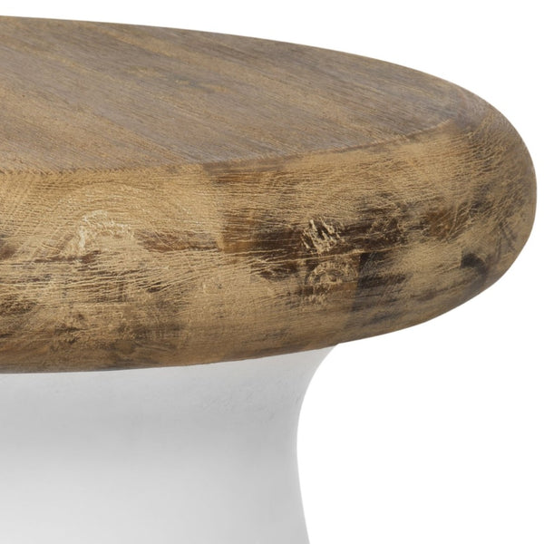 Safavieh BUTTON Concrete Accent Stool - Modern Industrial Design for Indoor & Outdoor Versatile Living Spaces Ivory VNN1005B