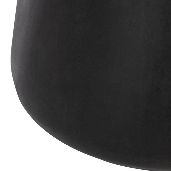 Safavieh BUTTON Concrete Accent Stool - Modern Industrial Design for Indoor & Outdoor Versatile Living Spaces Black VNN1005C