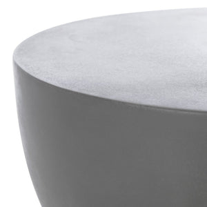 Safavieh HARUKI Contemporary Concrete Accent Stool with Sculptural Design for Versatile Indoor & Outdoor Use Dark Grey VNN1006A