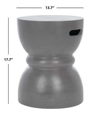 Safavieh HARUKI Contemporary Concrete Accent Stool with Sculptural Design for Versatile Indoor & Outdoor Use Dark Grey VNN1006A