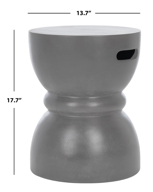 Safavieh HARUKI Contemporary Concrete Accent Stool with Sculptural Design for Versatile Indoor & Outdoor Use Dark Grey VNN1006A