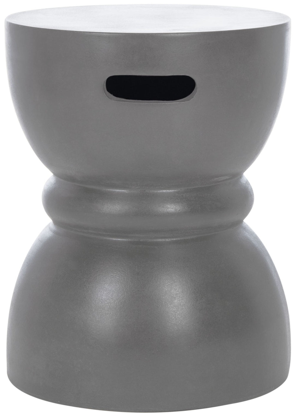 Safavieh HARUKI Contemporary Concrete Accent Stool with Sculptural Design for Versatile Indoor & Outdoor Use Dark Grey VNN1006A