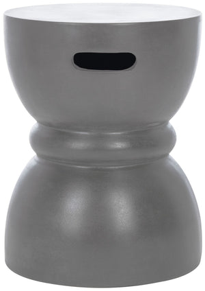 Safavieh HARUKI Contemporary Concrete Accent Stool with Sculptural Design for Versatile Indoor & Outdoor Use Dark Grey VNN1006A