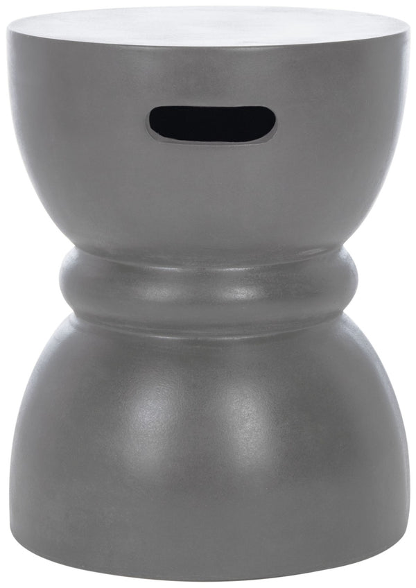 Safavieh HARUKI Contemporary Concrete Accent Stool with Sculptural Design for Versatile Indoor & Outdoor Use Dark Grey VNN1006A