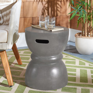 Safavieh HARUKI Contemporary Concrete Accent Stool with Sculptural Design for Versatile Indoor & Outdoor Use Dark Grey VNN1006A