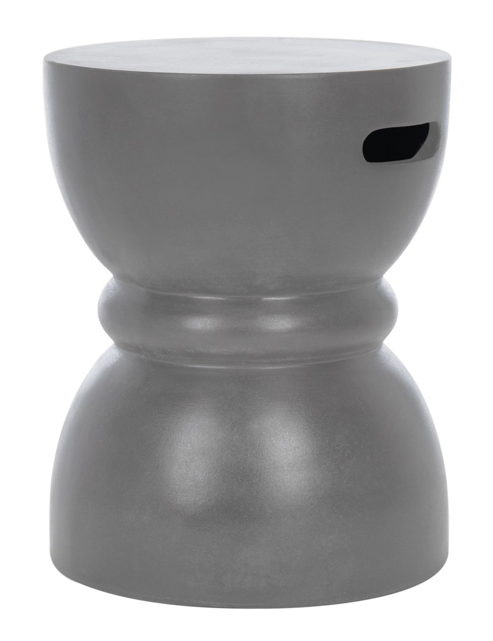 Safavieh HARUKI Contemporary Concrete Accent Stool with Sculptural Design for Versatile Indoor & Outdoor Use Dark Grey VNN1006A
