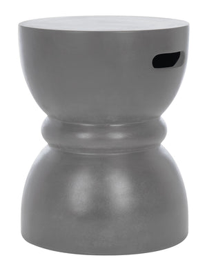 Safavieh HARUKI Contemporary Concrete Accent Stool with Sculptural Design for Versatile Indoor & Outdoor Use Dark Grey VNN1006A