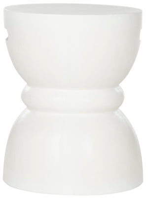 Safavieh HARUKI Contemporary Concrete Accent Stool with Sculptural Design for Versatile Indoor & Outdoor Use Ivory VNN1006B
