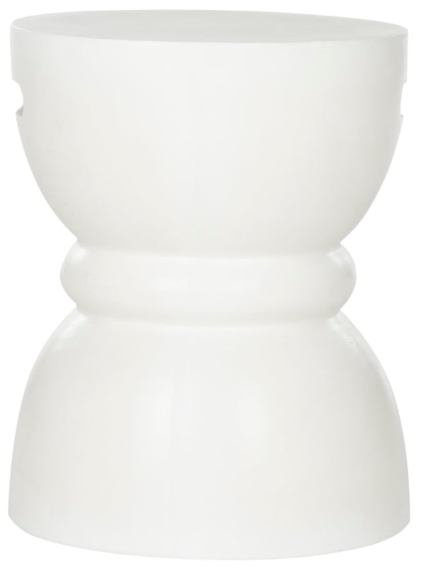 Safavieh HARUKI Contemporary Concrete Accent Stool with Sculptural Design for Versatile Indoor & Outdoor Use Ivory VNN1006B