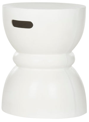 Safavieh HARUKI Contemporary Concrete Accent Stool with Sculptural Design for Versatile Indoor & Outdoor Use Ivory VNN1006B