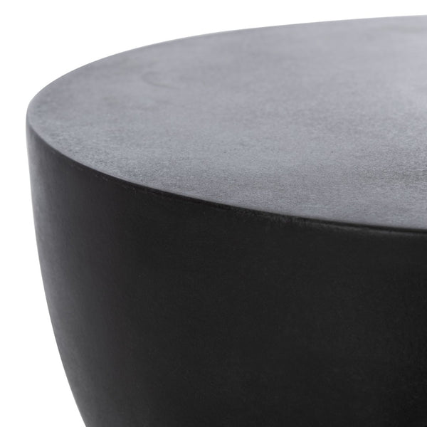 Safavieh HARUKI Contemporary Concrete Accent Stool with Sculptural Design for Versatile Indoor & Outdoor Use Black VNN1006C