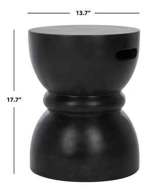 Safavieh HARUKI Contemporary Concrete Accent Stool with Sculptural Design for Versatile Indoor & Outdoor Use Black VNN1006C