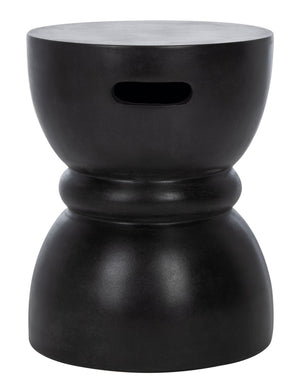 Safavieh HARUKI Contemporary Concrete Accent Stool with Sculptural Design for Versatile Indoor & Outdoor Use Black VNN1006C