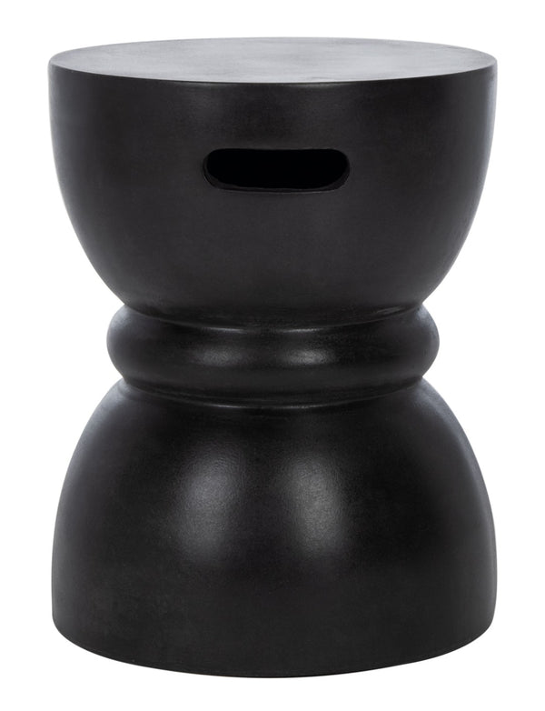 Safavieh HARUKI Contemporary Concrete Accent Stool with Sculptural Design for Versatile Indoor & Outdoor Use Black VNN1006C