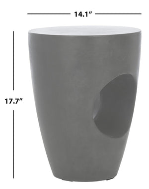 Safavieh AISHI Sculptural Concrete Accent Stool - Modern African-Inspired Design for Indoor & Outdoor Spaces Dark Grey VNN1007A