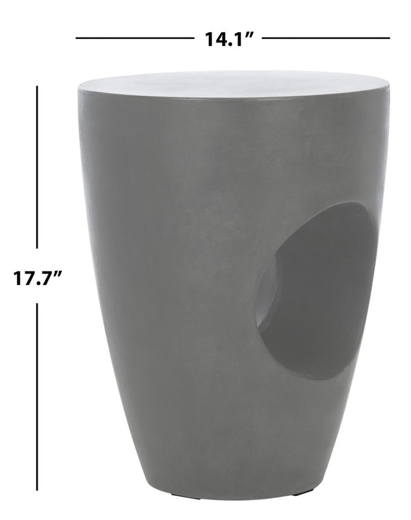 Safavieh AISHI Sculptural Concrete Accent Stool - Modern African-Inspired Design for Indoor & Outdoor Spaces Dark Grey VNN1007A