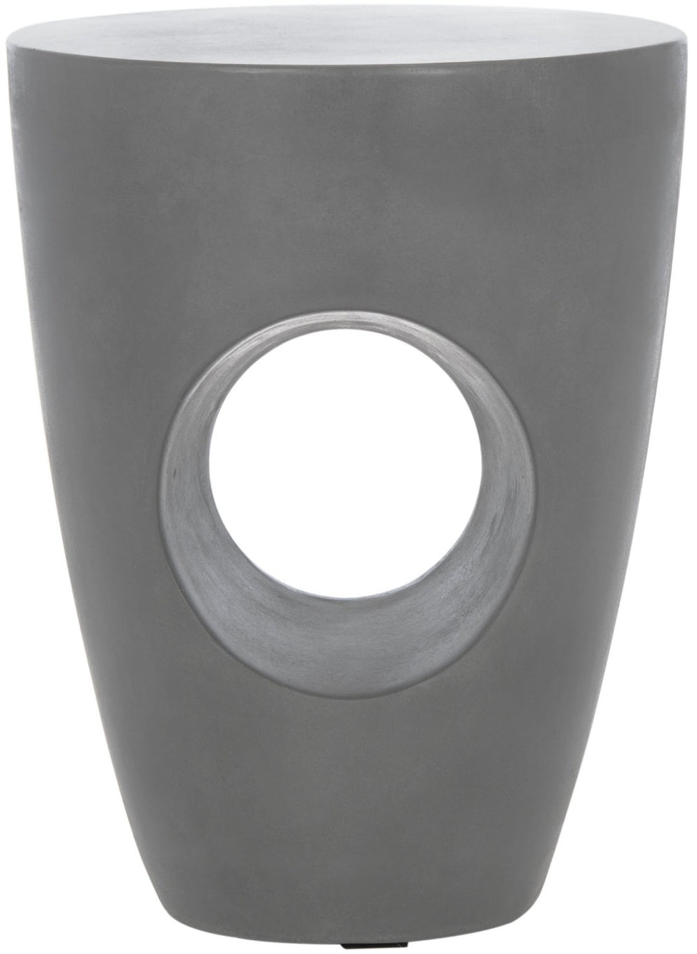 Safavieh AISHI Sculptural Concrete Accent Stool - Modern African-Inspired Design for Indoor & Outdoor Spaces Dark Grey VNN1007A